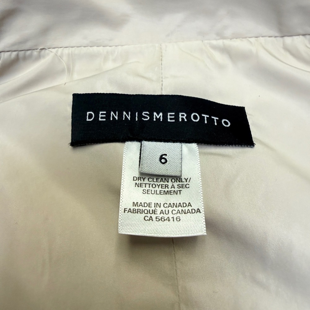 DENNIS MEROTTO Womens Cream Light Jacket Button Front Size 6 - Picture 2 of 6